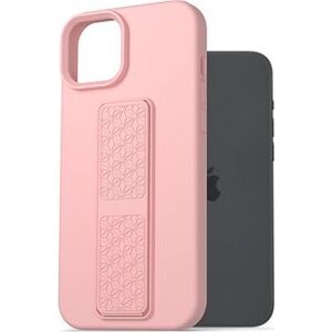 AlzaGuard Liquid Silicone Case with Stand na iPhone 15 Plus ružový
