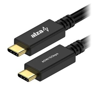 AlzaPower AluCore USB-C/USB-C 3.2 Gen 1, 3 A, 60 W, 0,5 m čierny
