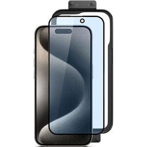 Epico 3D+ ochranné sklo s filtrom proti modrému svetlu na iPhone 15 Pro Max – s inštalačným rámčekom