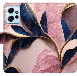 iSaprio flip pouzdro Pink Leaves pro Xiaomi Redmi Note 12 5G