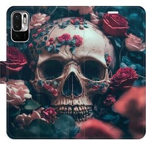 iSaprio flip pouzdro Skull in Roses 02 pro Xiaomi Redmi Note 10 5G