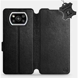 Kožené flip puzdro na mobil Xiaomi Poco X3 Pro – Čierne – Black Leather