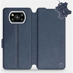 Kožené flip puzdro na mobil Xiaomi Poco X3 Pro – Modré – Blue Leather
