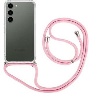 TopQ Kryt Samsung S23 s ružovou šnúrkou priehľadný 106698