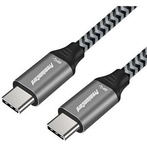 PremiumCord Kábel USB 3.2 Gen 1 USB-C male – USB-C male, bavlnené opletenie 1 m